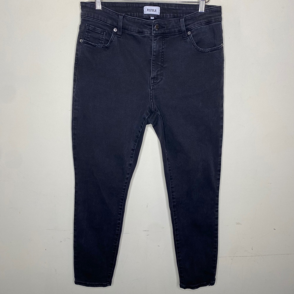 Pistola Size 14W Black Cropped Skinny Mid-Rise Jeans